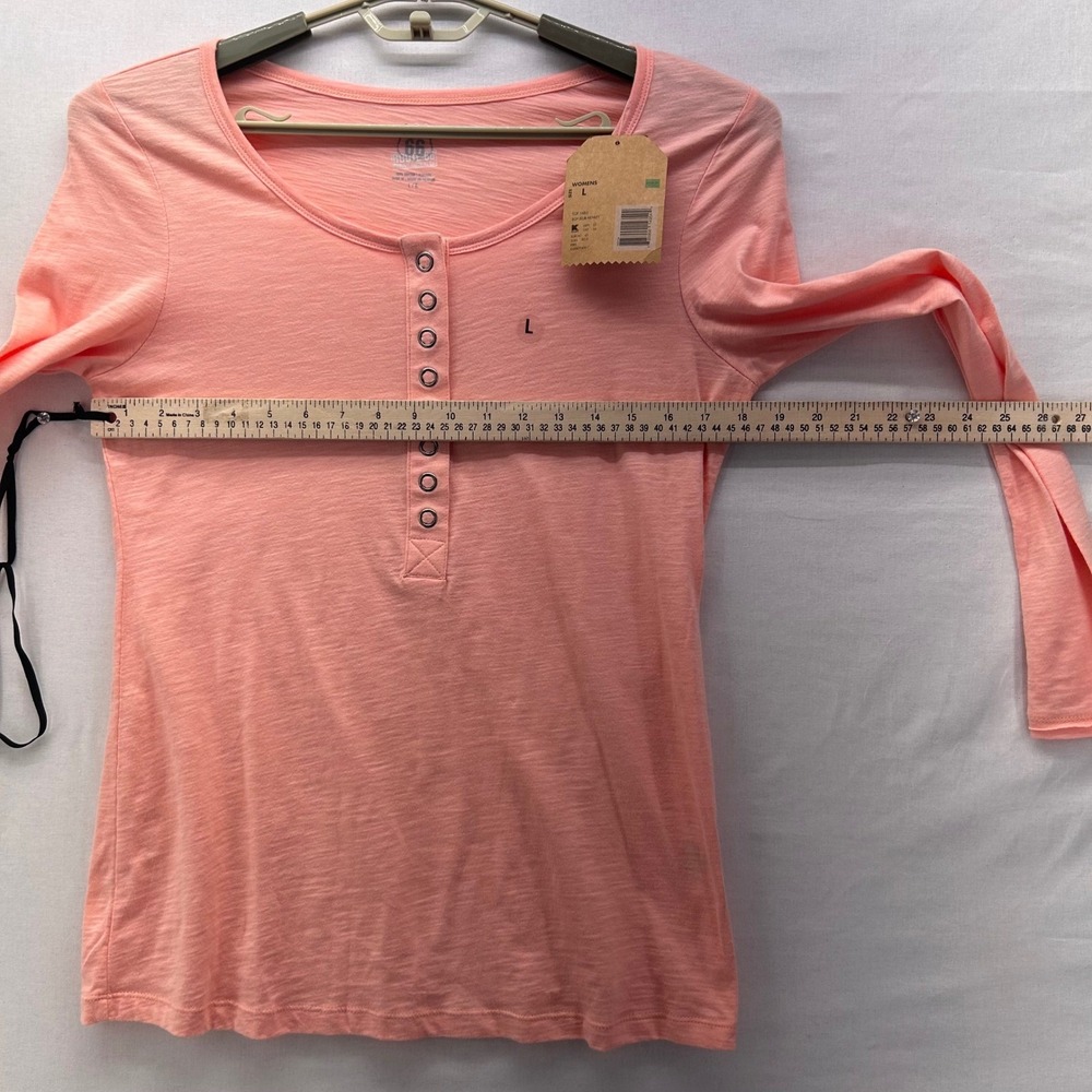 Route 66 Y2K Henley Top Pink Large‎ - Picture 12 of 13